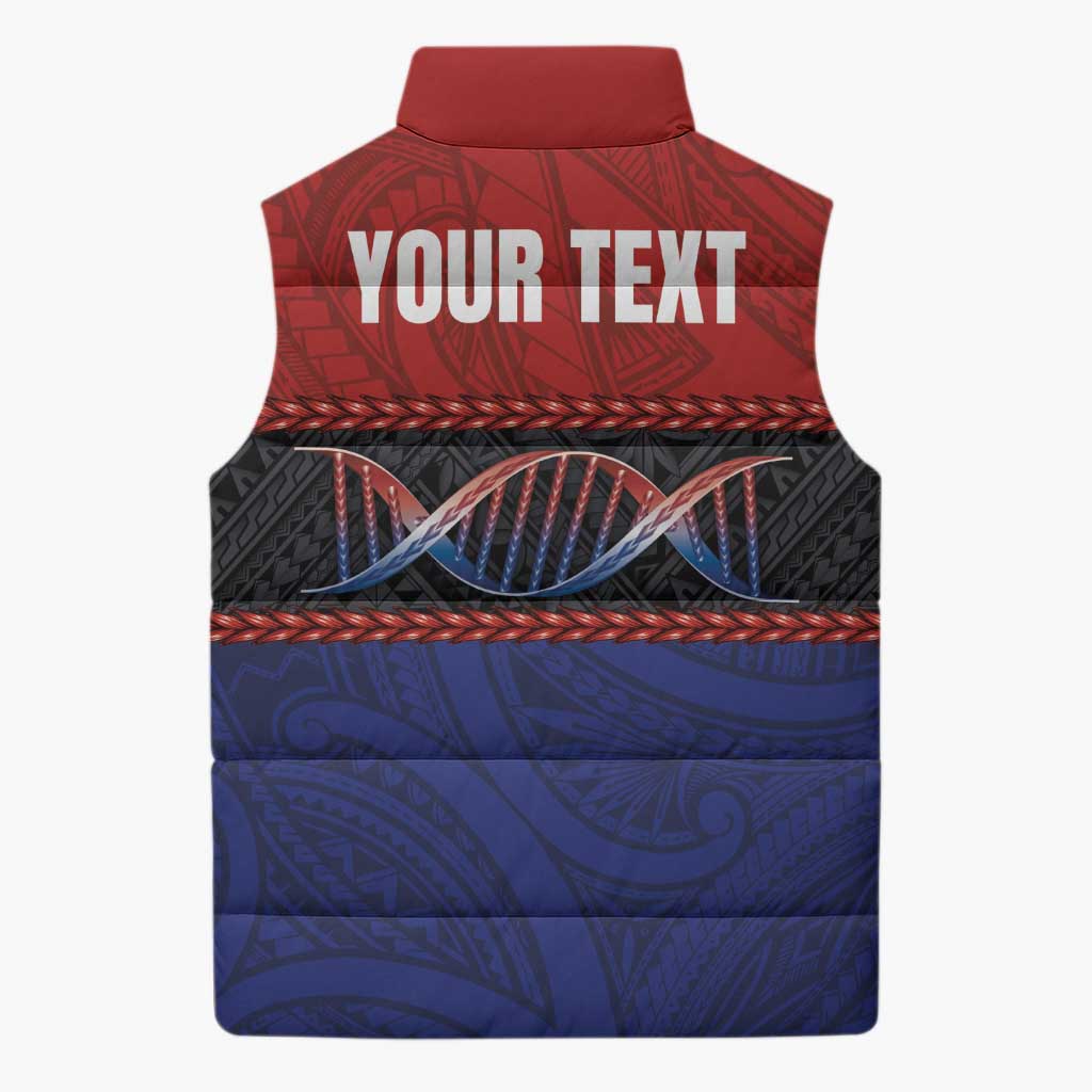 Personalised Samoan DNA-Proud of Samoa Sleeveless Puffer Jacket Polynesian Patterns - Polynesian Pride