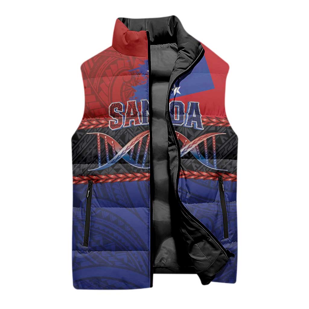 Personalised Samoan DNA-Proud of Samoa Sleeveless Puffer Jacket Polynesian Patterns - Polynesian Pride