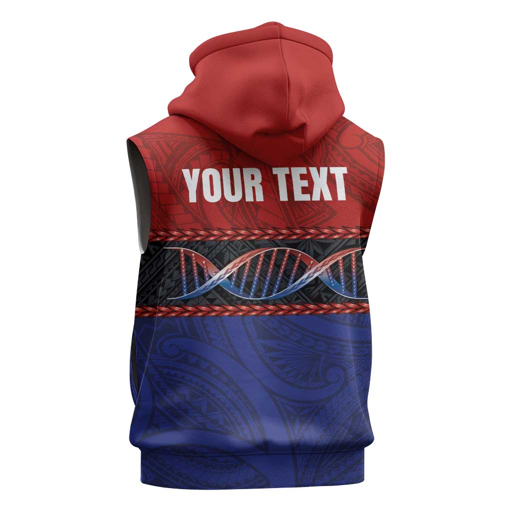 Personalised Samoan DNA-Proud of Samoa Sleeveless Zip Hoodie Polynesian Patterns - Polynesian Pride