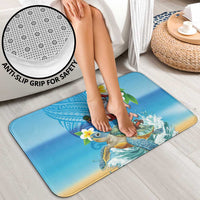 Polynesian Merry Christmas Bathroom Set Funny Santa with Sea Turtle Beach Plumeria - Polynesian Pride