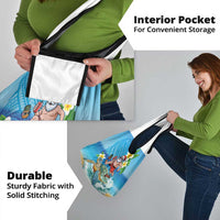 Polynesian Merry Christmas Grocery Bag Funny Santa with Sea Turtle Beach Plumeria - Polynesian Pride