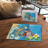 Polynesian Merry Christmas Puzzle Funny Santa with Sea Turtle Beach Plumeria - Polynesian Pride