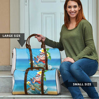 Polynesian Merry Christmas Travel Bag Funny Santa with Sea Turtle Beach Plumeria - Polynesian Pride