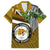 Hawaii James Campbell High School Family Matching Long Sleeve Bodycon Dress and Hawaiian Shirt Kakau Pattern Gold Color Version LT03 Dad's Shirt - Short Sleeve Gold - Polynesian Pride