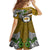 Hawaii James Campbell High School Family Matching Off Shoulder Maxi Dress and Hawaiian Shirt Kakau Pattern Gold Color Version LT03 - Polynesian Pride