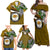 Hawaii James Campbell High School Family Matching Off Shoulder Maxi Dress and Hawaiian Shirt Kakau Pattern Gold Color Version LT03 - Polynesian Pride