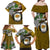 Hawaii James Campbell High School Family Matching Off Shoulder Maxi Dress and Hawaiian Shirt Kakau Pattern Gold Color Version LT03 - Polynesian Pride