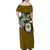 Hawaii James Campbell High School Family Matching Off Shoulder Maxi Dress and Hawaiian Shirt Kakau Pattern Gold Color Version LT03 - Polynesian Pride