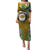 Hawaii James Campbell High School Family Matching Puletasi Dress and Hawaiian Shirt Kakau Pattern Gold Color Version LT03 Mom's Dress Gold - Polynesian Pride