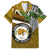 Hawaii James Campbell High School Family Matching Short Sleeve Bodycon Dress and Hawaiian Shirt Kakau Pattern Gold Color Version LT03 Dad's Shirt - Short Sleeve Gold - Polynesian Pride