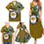 Hawaii James Campbell High School Family Matching Summer Maxi Dress and Hawaiian Shirt Kakau Pattern Gold Color Version LT03 - Polynesian Pride