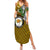 Hawaii James Campbell High School Family Matching Summer Maxi Dress and Hawaiian Shirt Kakau Pattern Gold Color Version LT03 Mom's Dress Gold - Polynesian Pride