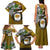 Hawaii James Campbell High School Family Matching Tank Maxi Dress and Hawaiian Shirt Kakau Pattern Gold Color Version LT03 - Polynesian Pride