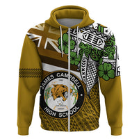 Hawaii James Campbell High School Hoodie Kakau Pattern Gold Color Version LT03 Zip Hoodie Gold - Polynesian Pride