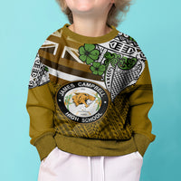 Hawaii James Campbell High School Kid Ugly Christmas Sweater Kakau Pattern Gold Color Version LT03 - Polynesian Pride