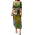 Hawaii James Campbell High School Puletasi Kakau Pattern Gold Color Version LT03 Long Dress Gold - Polynesian Pride