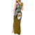 Hawaii James Campbell High School Tank Maxi Dress Kakau Pattern Gold Color Version LT03 - Polynesian Pride