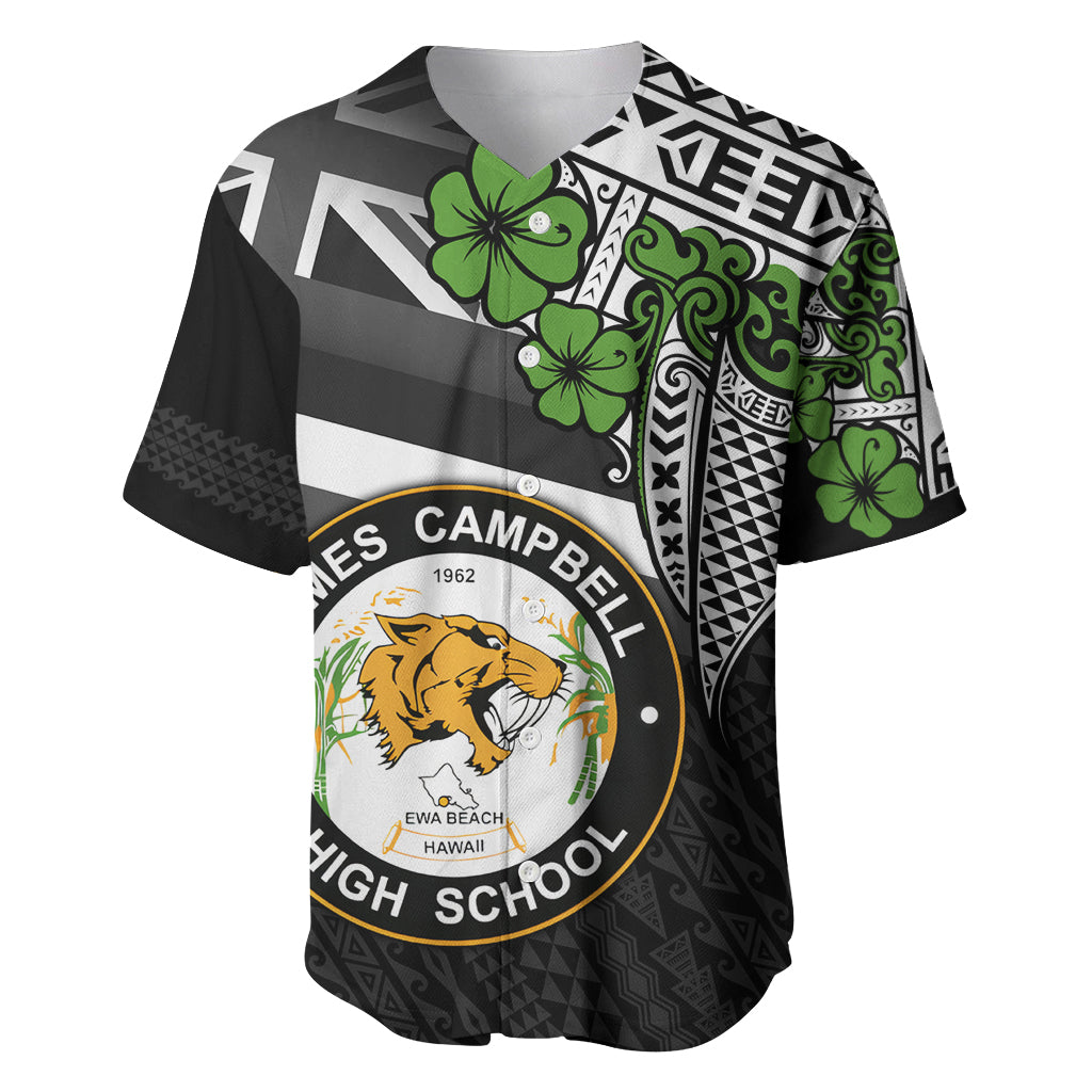 Hawaii James Campbell High School Baseball Jersey Kakau Pattern Black Version LT03 Black - Polynesian Pride