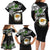 Hawaii James Campbell High School Family Matching Long Sleeve Bodycon Dress and Hawaiian Shirt Kakau Pattern Black Version LT03 - Polynesian Pride