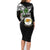 Hawaii James Campbell High School Family Matching Long Sleeve Bodycon Dress and Hawaiian Shirt Kakau Pattern Black Version LT03 - Polynesian Pride