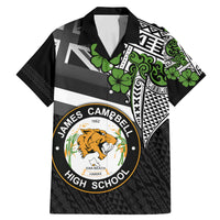 Hawaii James Campbell High School Family Matching Mermaid Dress and Hawaiian Shirt Kakau Pattern Black Version LT03 Dad's Shirt - Short Sleeve Black - Polynesian Pride