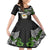 Hawaii James Campbell High School Family Matching Off Shoulder Long Sleeve Dress and Hawaiian Shirt Kakau Pattern Black Version LT03 Daughter's Dress Black - Polynesian Pride