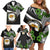 Hawaii James Campbell High School Family Matching Off Shoulder Short Dress and Hawaiian Shirt Kakau Pattern Black Version LT03 - Polynesian Pride