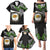 Hawaii James Campbell High School Family Matching Puletasi Dress and Hawaiian Shirt Kakau Pattern Black Version LT03 - Polynesian Pride