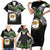 Hawaii James Campbell High School Family Matching Short Sleeve Bodycon Dress and Hawaiian Shirt Kakau Pattern Black Version LT03 - Polynesian Pride