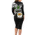 Hawaii James Campbell High School Long Sleeve Bodycon Dress Kakau Pattern Black Version LT03 - Polynesian Pride