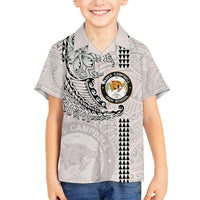 Custom Hawaii James Campbell High School Family Matching Tank Maxi Dress and Hawaiian Shirt Tribal Kakau Pattern LT03 Son's Shirt White - Polynesian Pride