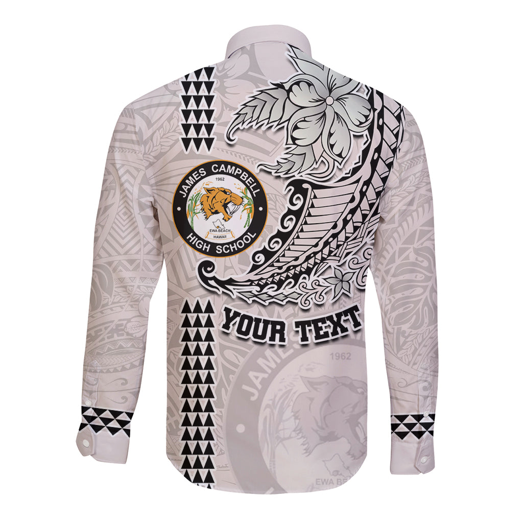 Custom Hawaii James Campbell High School Long Sleeve Button Shirt Tribal Kakau Pattern LT03 - Polynesian Pride