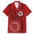 Hawaii Kahuku High & Intermediate School Family Matching Mermaid Dress and Hawaiian Shirt Tribal Kakau Pattern LT03 Dad's Shirt - Short Sleeve Red - Polynesian Pride