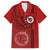 Hawaii Kahuku High & Intermediate School Family Matching Off Shoulder Short Dress and Hawaiian Shirt Tribal Kakau Pattern LT03 Dad's Shirt - Short Sleeve Red - Polynesian Pride