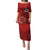 Hawaii Kahuku High & Intermediate School Puletasi Tribal Kakau Pattern LT03 Long Dress Red - Polynesian Pride