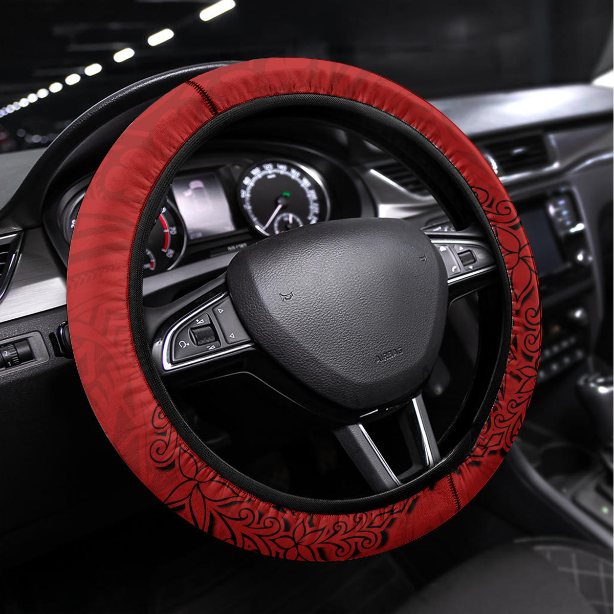 Hawaii Kahuku High & Intermediate School Steering Wheel Cover Tribal Kakau Pattern