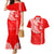 Hawaii Kalani High School Couples Matching Mermaid Dress and Hawaiian Shirt Tribal Kakau Pattern LT03 Red - Polynesian Pride