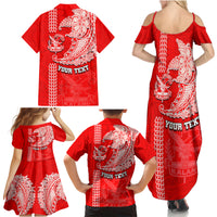 Hawaii Kalani High School Family Matching Summer Maxi Dress and Hawaiian Shirt Tribal Kakau Pattern LT03 - Polynesian Pride
