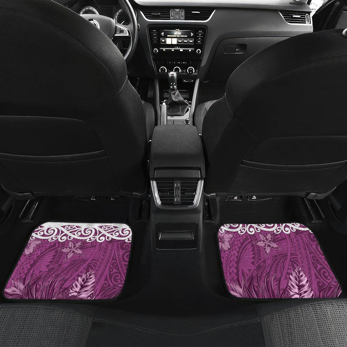 Custom New Zealand Womens Day Car Mats Traditional Maori Woman Polynesian Pattern Pink Color LT03 - Polynesian Pride