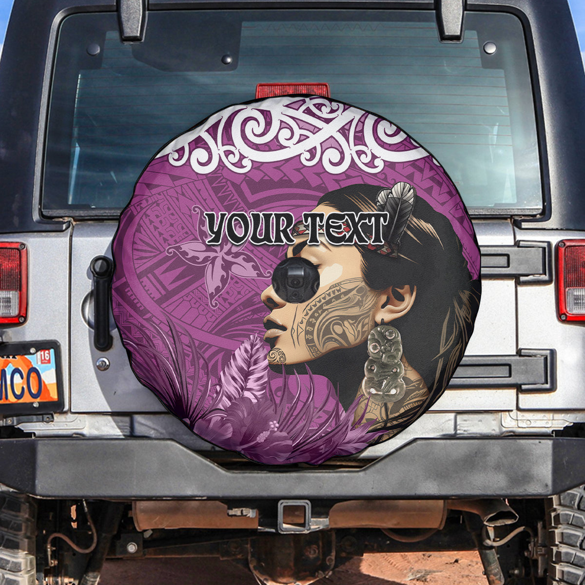 Custom New Zealand Womens Day Spare Tire Cover Traditional Maori Woman Polynesian Pattern Pink Color LT03 Pink - Polynesian Pride