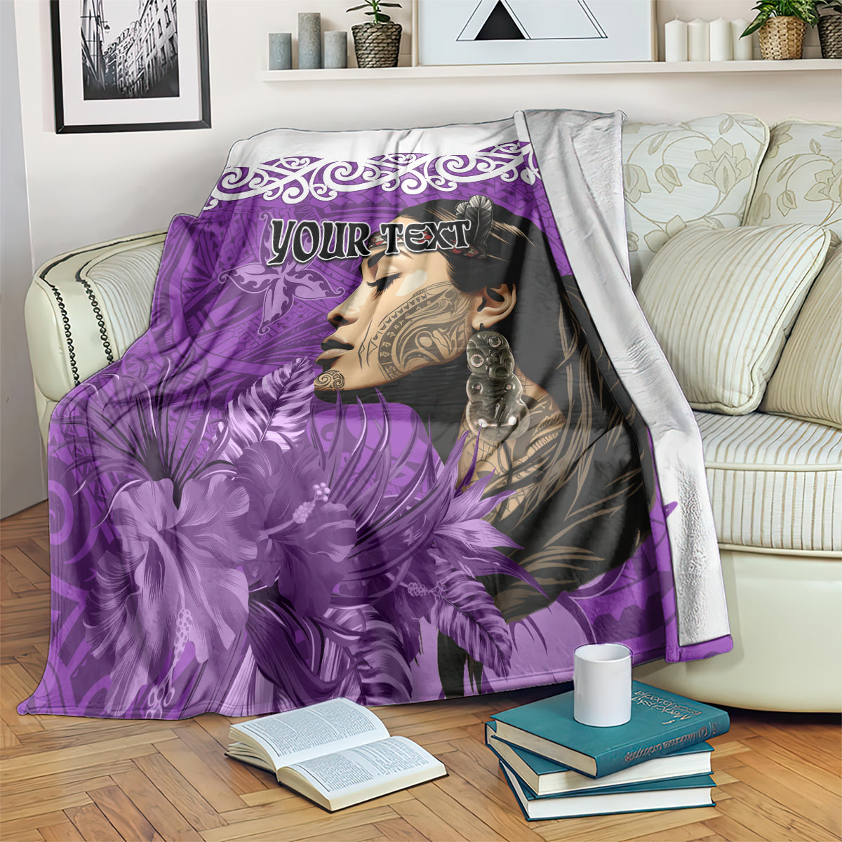 Custom New Zealand Womens Day Blanket Traditional Maori Woman Polynesian Pattern Purple Color LT03 Purple - Polynesian Pride