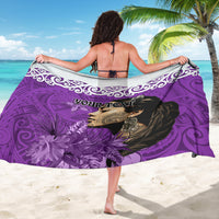 Custom New Zealand Womens Day Sarong Traditional Maori Woman Polynesian Pattern Purple Color LT03 - Polynesian Pride