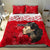 Custom New Zealand Womens Day Bedding Set Traditional Maori Woman Polynesian Pattern Red Color LT03 - Polynesian Pride