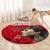 Custom New Zealand Womens Day Round Carpet Traditional Maori Woman Polynesian Pattern Red Color LT03 - Polynesian Pride