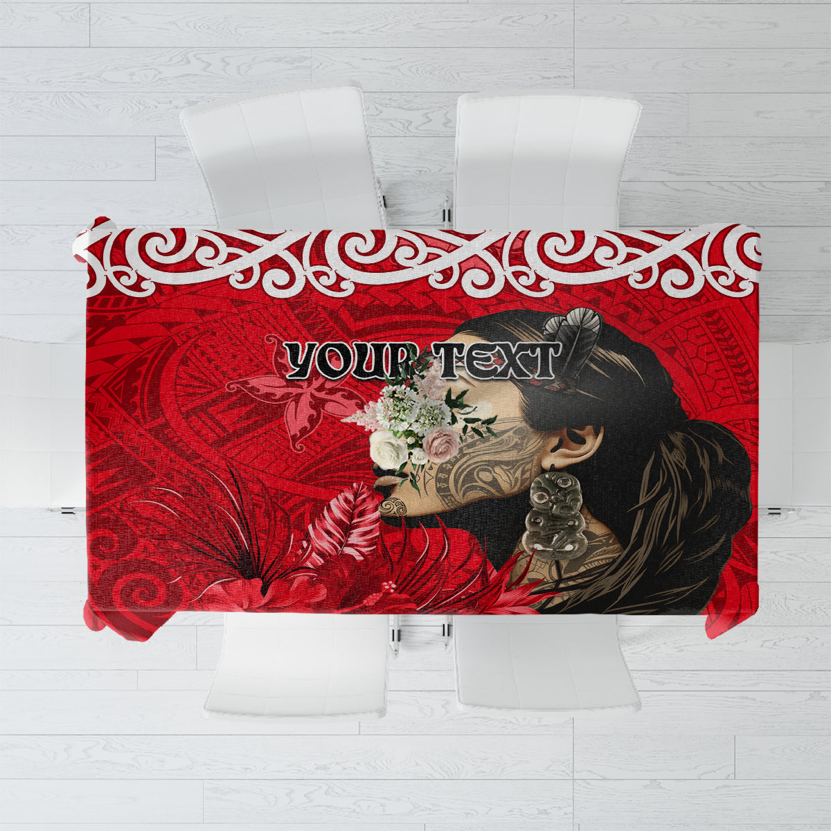 Custom New Zealand Womens Day Tablecloth Traditional Maori Woman Polynesian Pattern Red Color LT03 Red - Polynesian Pride