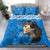 Custom New Zealand Womens Day Bedding Set Traditional Maori Woman Polynesian Pattern Blue Color LT03 - Polynesian Pride