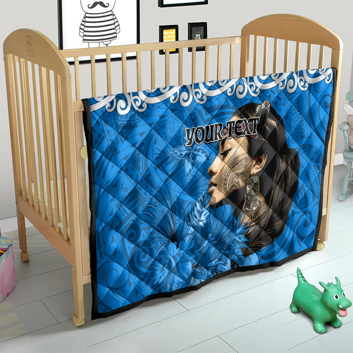 Custom New Zealand Womens Day Quilt Traditional Maori Woman Polynesian Pattern Blue Color LT03 - Polynesian Pride