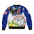 Custom Northern Mariana Islands Commonwealth Covenant Day Bomber Jacket Plumeria Flower Splash Style LT03 - Polynesian Pride