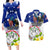 Custom Northern Mariana Islands Commonwealth Covenant Day Couples Matching Long Sleeve Bodycon Dress and Hawaiian Shirt Plumeria Flower Splash Style LT03 Blue - Polynesian Pride