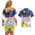 Custom Northern Mariana Islands Commonwealth Covenant Day Couples Matching Off Shoulder Short Dress and Hawaiian Shirt Plumeria Flower Splash Style LT03 - Polynesian Pride